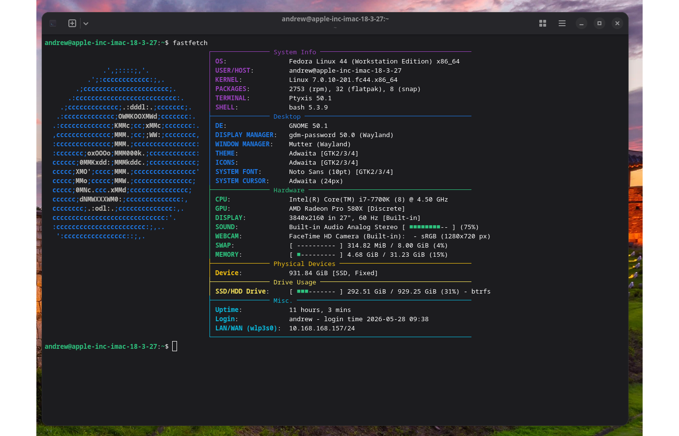 Custom Layered Fastfetch Layout